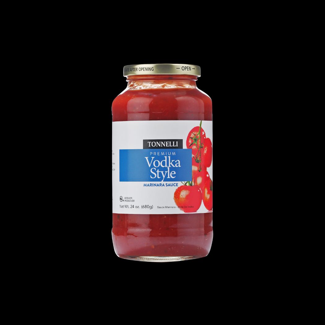 productos kosher, kosher maguen david, kmd Vodka style marinara sauce tonnelli