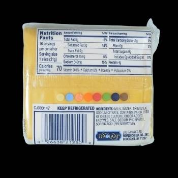 Queso tipo americano amarillo haolam 340 gr-026638212509