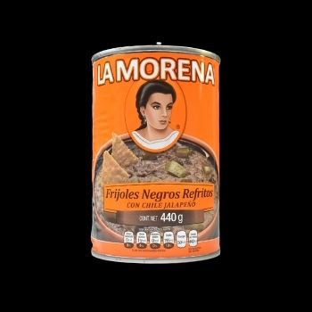 Frijoles negros refritos con jalapeño la morena 440 gr-7501062701162