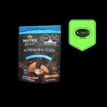 Almendra con chía y chocolate 100 g mister gourmet-808806886572